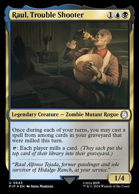 Raul, Trouble Shooter, Magic card PIP 643 — Fallout set