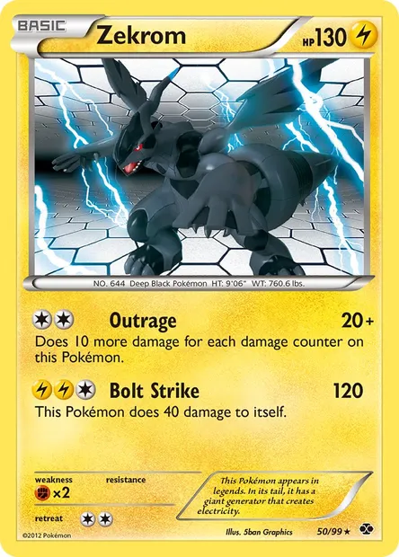 Zekrom, Pokémon card NXD 50 — Next Destinies set