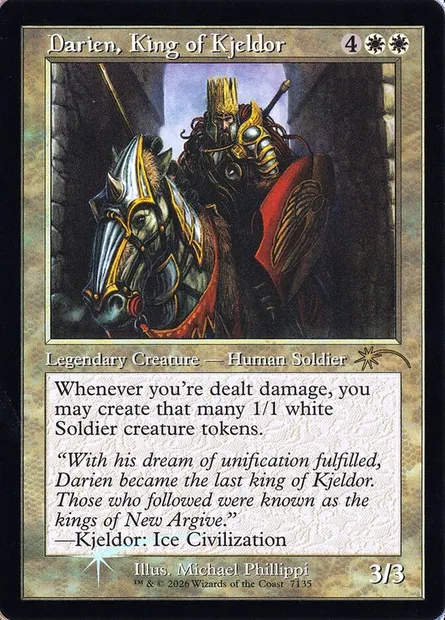 Darien, roi du Kjeldor, carte Magic SLD 7135 — extension Secret Lair Drop