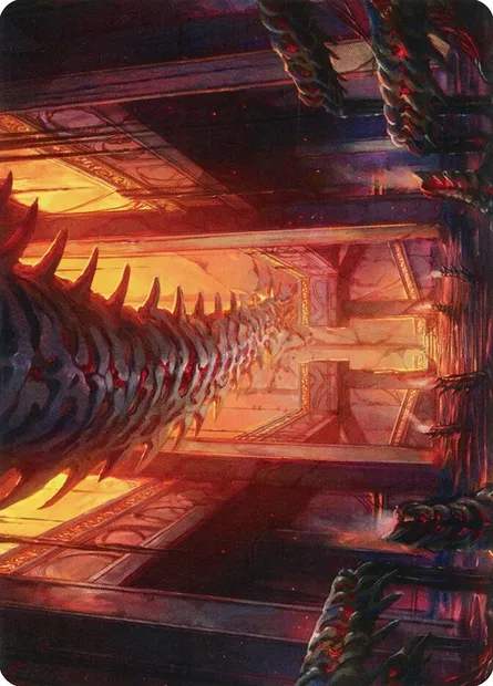 Bloodfell Caves // Bloodfell Caves, carte Magic AMOM 55 — extension March of the Machine Art Series