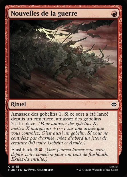 Nouvelles de la guerre, carte Magic HOB 115 — extension The Hobbit