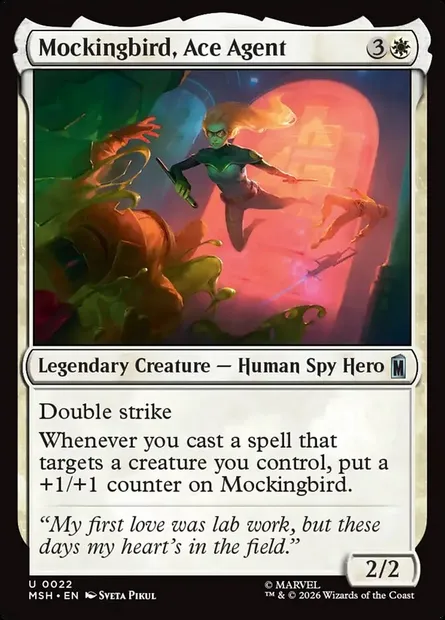 Mockingbird, Ace Agent, Magic card MSH 22 — Marvel Super Heroes set