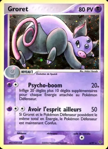 Groret, carte Pokémon DR 6 — extension EX Dragon