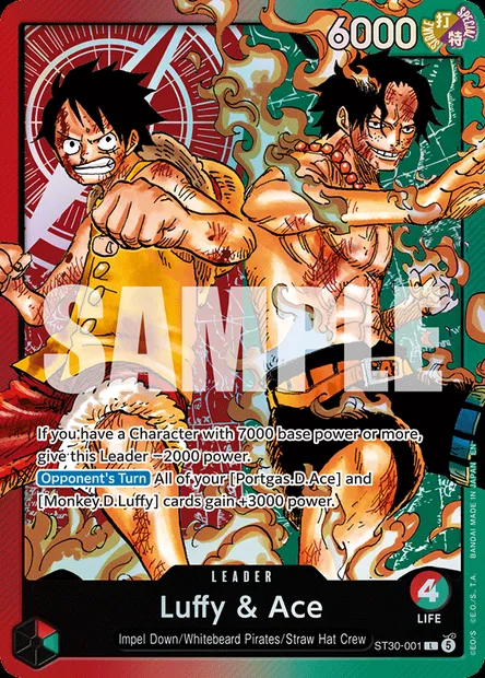 Luffy & Ace, One Piece card ST30-001 — Luffy & Ace set