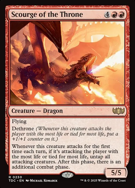 Scourge of the Throne, Magic card TDC 230 — Tarkir: Dragonstorm Commander set