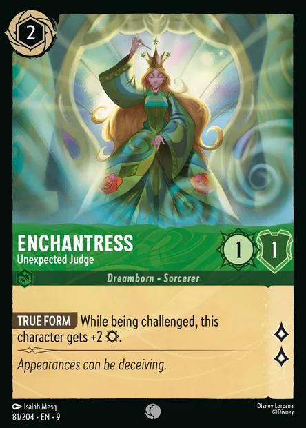 Enchantress - Unexpected Judge, Disney Lorcana card CH9-081 — Fabled set