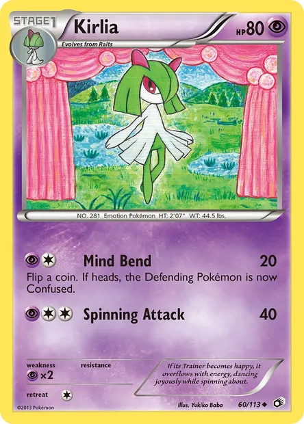 Kirlia, Pokémon card LTR 60 — Legendary Treasures set