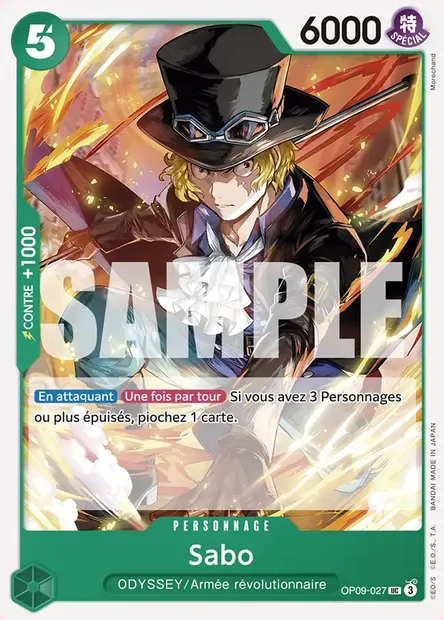 Sabo, carte One Piece OP09-027 — extension LES NOUVEAUX EMPEREURS