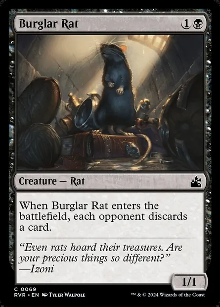 Burglar Rat, Magic card RVR 69 — Ravnica Remastered set
