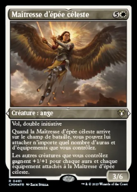 Maîtresse d'épée céleste, carte Magic CMM 461 — extension Commander Masters