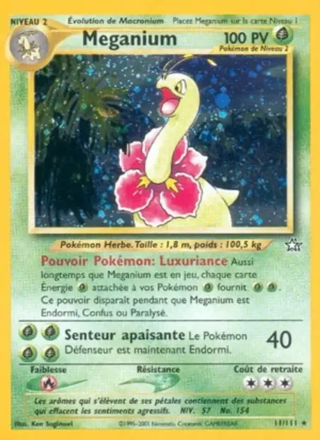 Méganium, carte Pokémon NG 11 — extension Neo Genesis