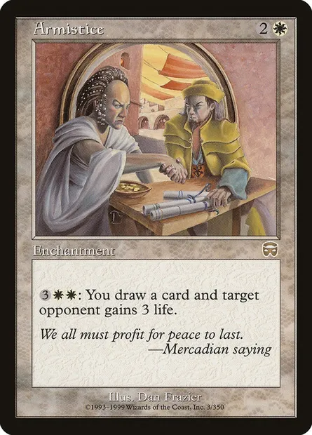 Armistice, carte Magic MMQ 3 — extension Masques de Mercadia