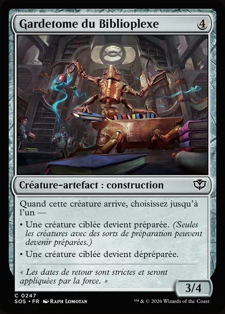 Gardetome du Biblioplexe, carte Magic SOS 247 — extension Secrets of Strixhaven