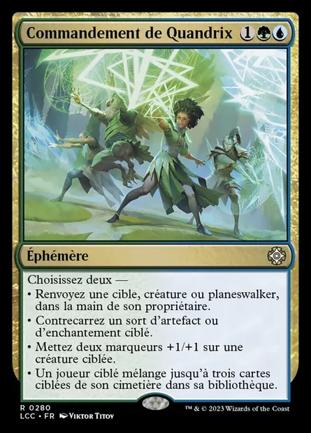 Commandement de Quandrix, carte Magic LCC 280 — extension The Lost Caverns of Ixalan Commander