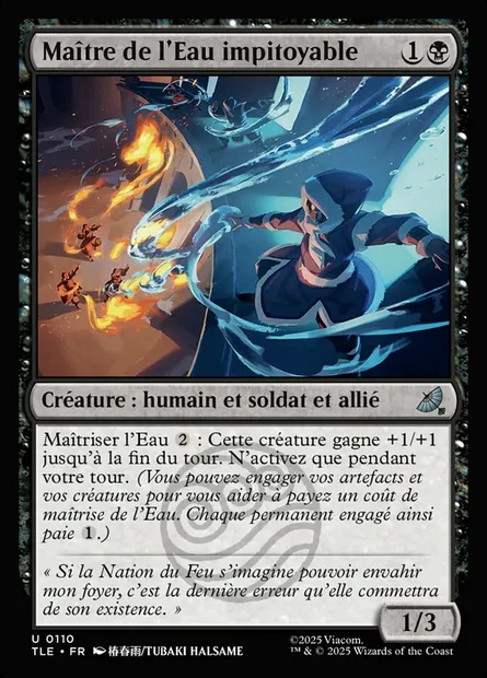 Maître de l'Eau impitoyable, carte Magic TLE 110 — extension Avatar: The Last Airbender Eternal