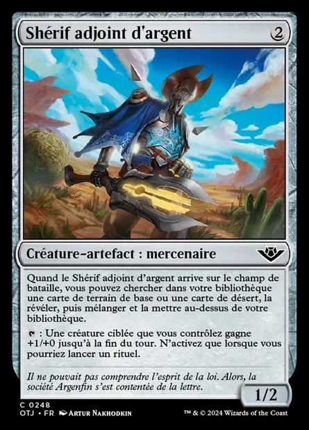 Shérif adjoint d'argent, carte Magic OTJ 248 — extension Outlaws of Thunder Junction
