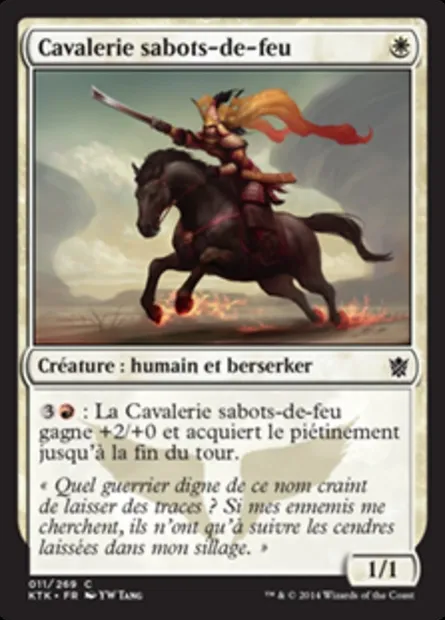 Cavalerie sabots-de-feu, carte Magic KTK 11 — extension Les Khans de Tarkir