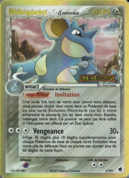 Nidoqueen δ, carte Pokémon DF 7 — extension EX Île des Dragons