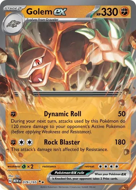 Golem ex, Pokémon card MEW 076 — 151 set