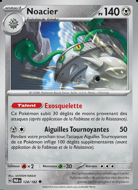 Noacier, carte Pokémon PAR 128 — extension Faille Paradoxe