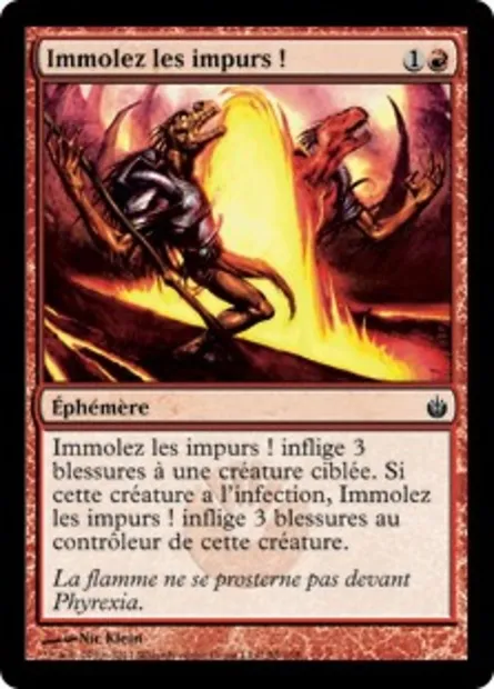 Immolez les impurs !, carte Magic MBS 59 — extension Mirrodin assiégé