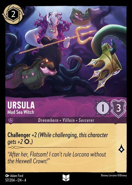 Ursula - Mad Sea Witch, Disney Lorcana card CH4-057 — Ursula's Return set