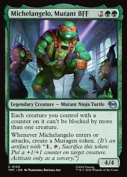 Michelangelo, Mutant BFF, Magic card TMT 120 — Teenage Mutant Ninja Turtles set