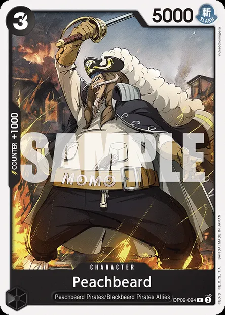Peachbeard, One Piece card OP09-094 — EMPERORS IN THE NEW WORLD set