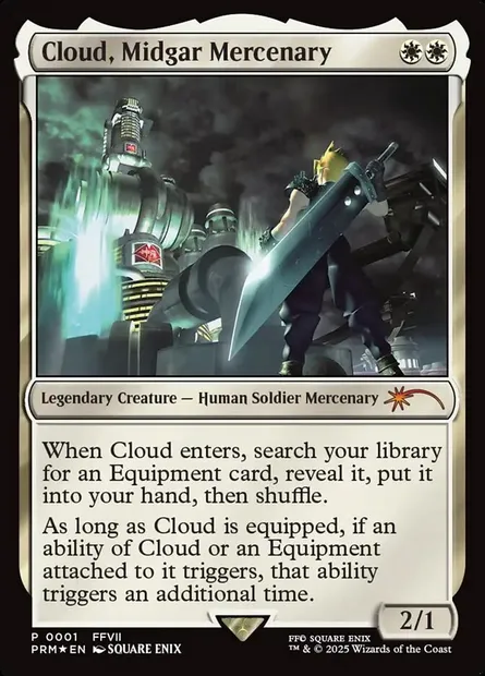 Cloud, Midgar Mercenary, Magic card PMEI 2025-21 — Media and Collaboration Promos set