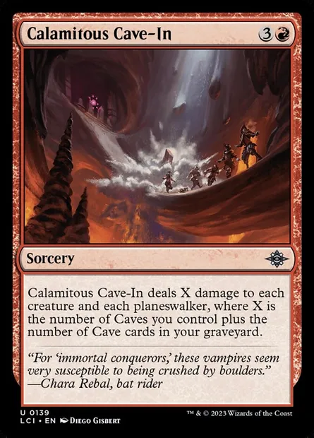 Calamitous Cave-In, Magic card LCI 139 — The Lost Caverns of Ixalan set