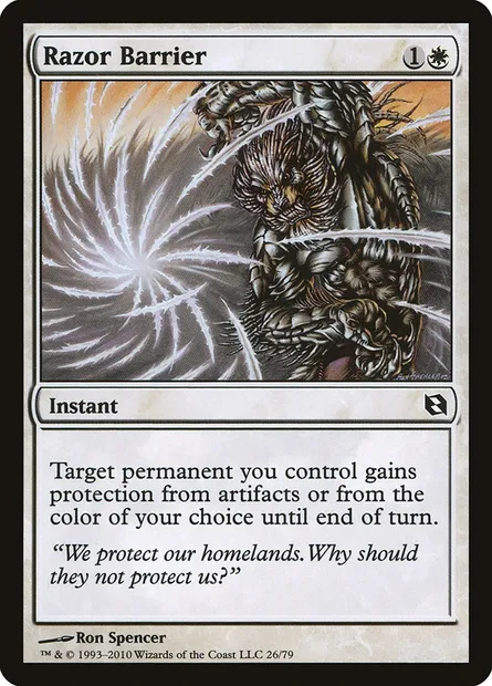 Razor Barrier, Magic card DDF 26 — Duel Decks: Elspeth vs. Tezzeret set