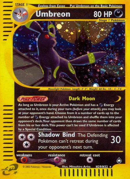 Umbreon, Pokémon card AQ H29 — Aquapolis set