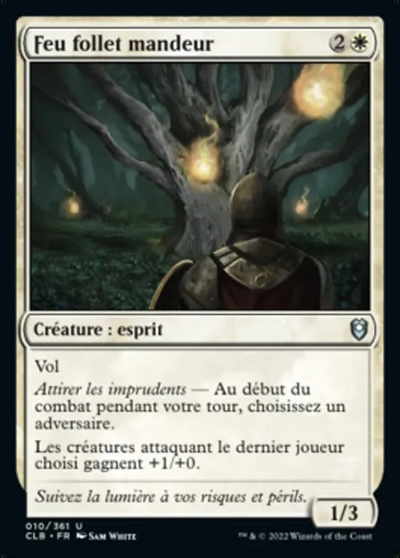 Feu follet mandeur, carte Magic CLB 10 — extension Commander Légendes : la bataille de la Porte de Baldur