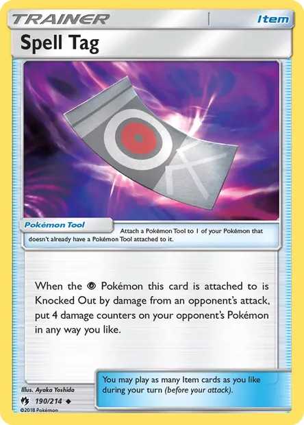 Spell Tag, Pokémon card LOT 190 — Lost Thunder set