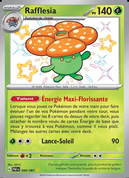 Rafflesia, carte Pokémon PAF 094 — extension Destinées de Paldea
