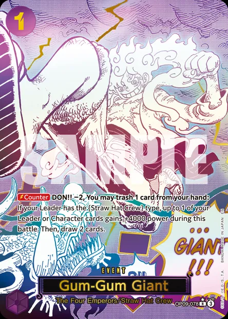 Gum-Gum Giant, One Piece card OP09-078 — EMPERORS IN THE NEW WORLD set