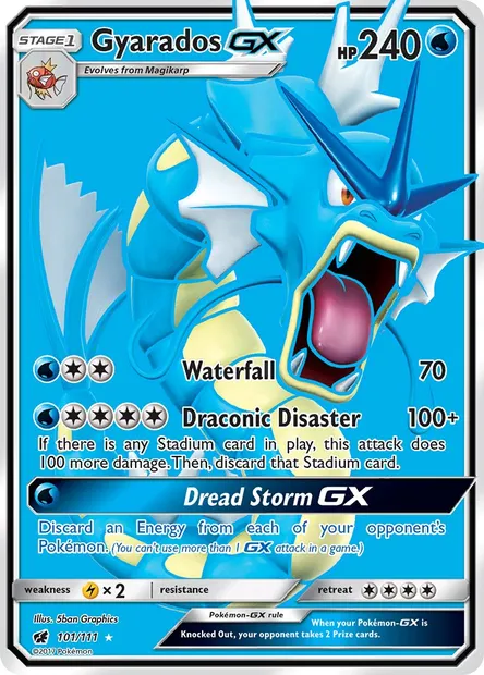 Gyarados GX, Pokémon card CIN 101 — Crimson Invasion set