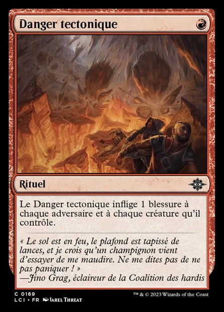 Danger tectonique, carte Magic LCI 169 — extension The Lost Caverns of Ixalan