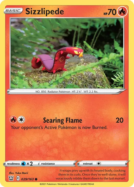 Sizzlipede, Pokémon card BST 29 — Battle Styles set