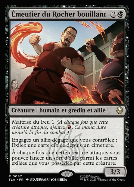 Émeutier du Rocher bouillant, carte Magic TLA 87 — extension Avatar: The Last Airbender