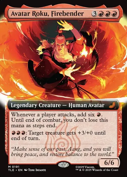 Avatar Roku, Firebender, Magic card TLE 191 — Avatar: The Last Airbender Eternal set