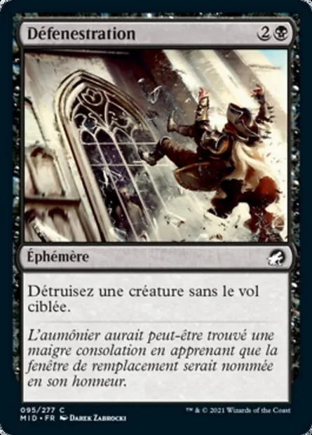 Défenestration, carte Magic MID 95 — extension Innistrad : chasse de minuit