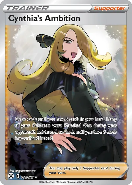 Cynthia's Ambition, Pokémon card BRS 169 — Brilliant Stars set
