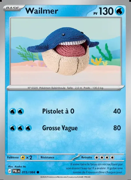 Wailmer, carte Pokémon PBL 015 — extension Nuit Noire