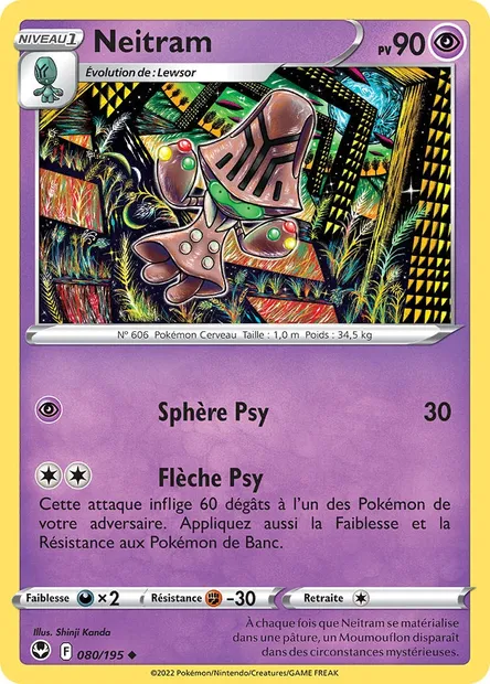 Neitram, carte Pokémon SIT 080 — extension Tempête Argentée