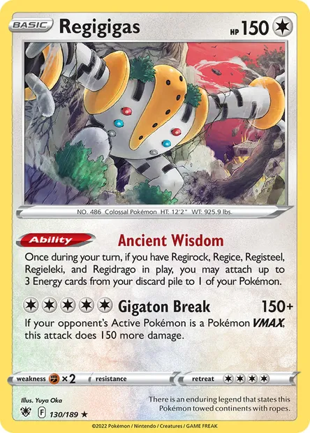 Regigigas, Pokémon card ASR 130 — Astral Radiance set