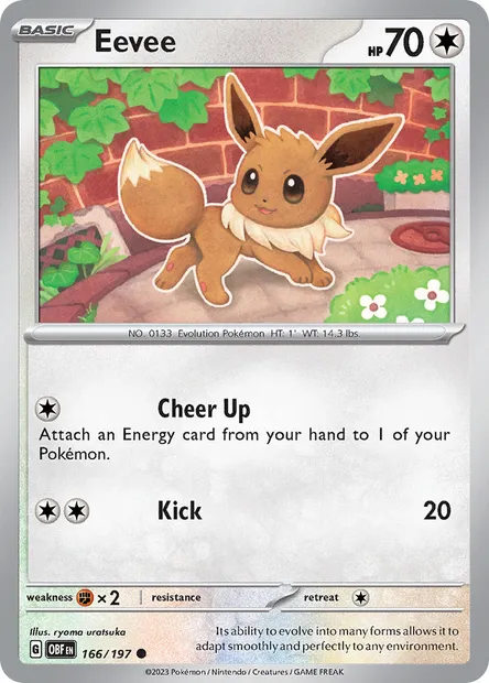 Eevee, Pokémon card OBF 166 — Obsidian Flames set
