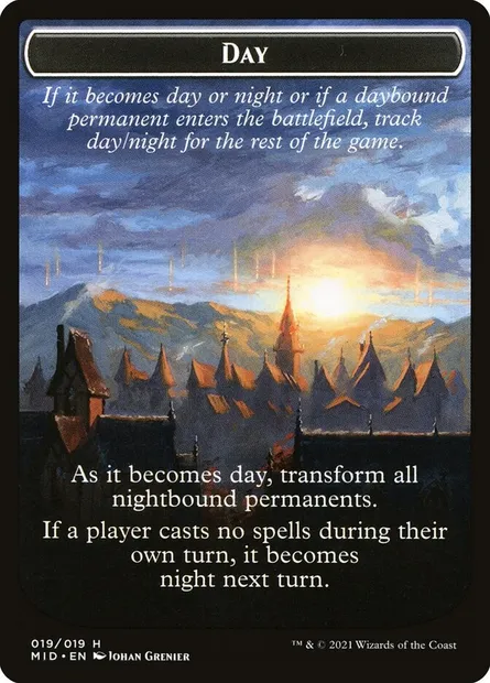 Day // Night, Magic card TMID 19 — Innistrad: Midnight Hunt Tokens set