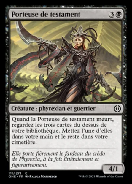 Porteuse de testament, carte Magic ONE 111 — extension Tous Phyrexians
