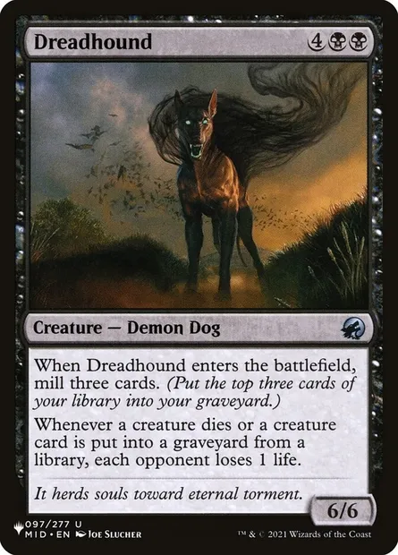 Dreadhound, Magic card PLST MID-97 — The List set